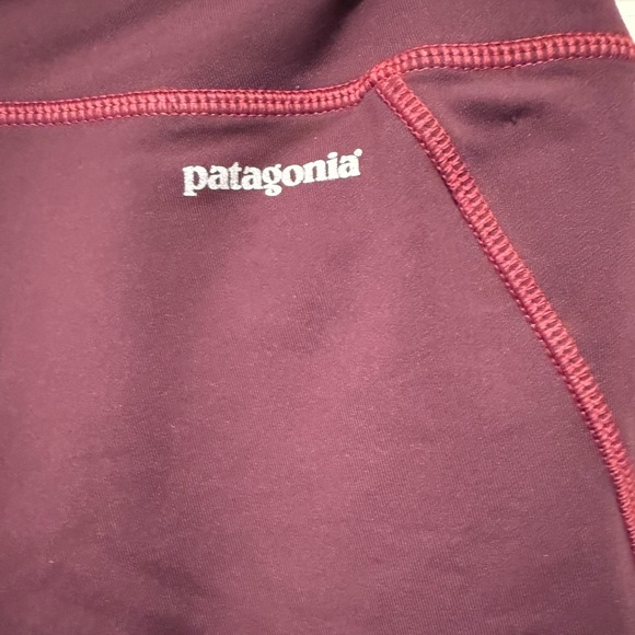 Patagonia Women's Speedwork Tights Burgundy/Gray Size Small Reflective. - Picture 3 of 5